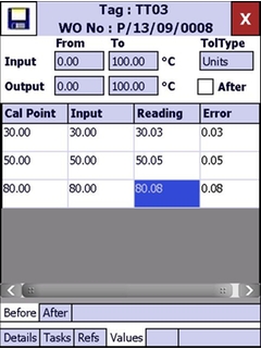 Field Xpert SFX350: Enter Calibration Data