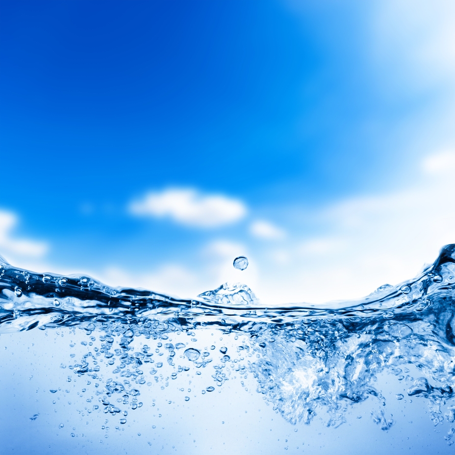 Crystal clear, purified drinking water